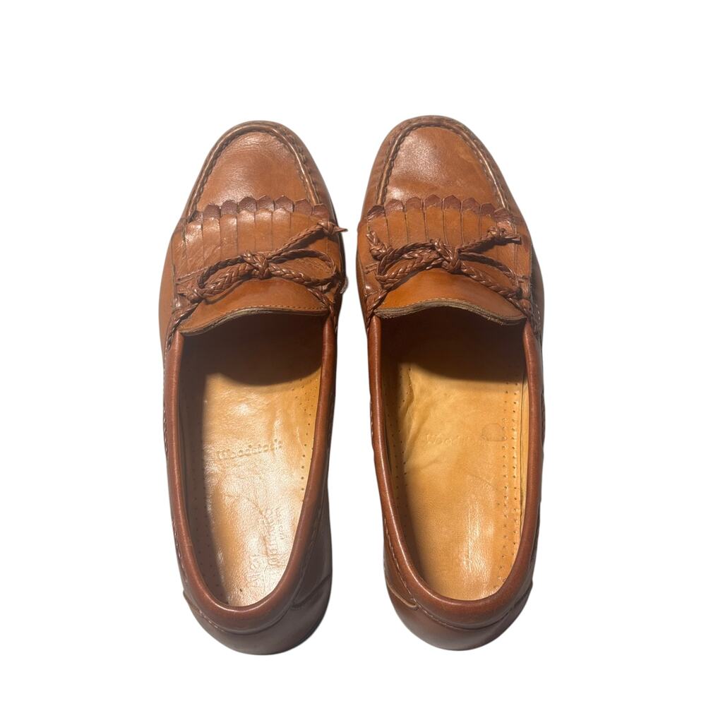 Allen Edmonds Woodstock Loafers Mens 10D Brown Leather Kiltie Tassel Detail - Picture 2 of 14